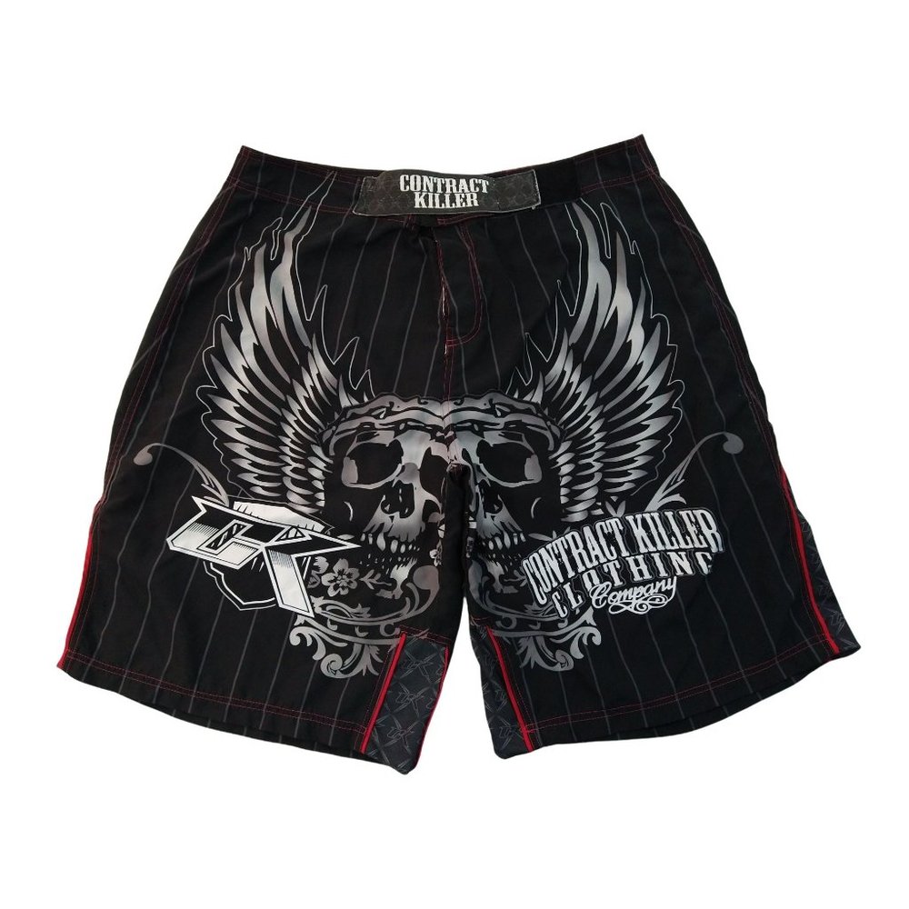 Men Size 40 x 12 Contract Killer Paintball Shorts I Promise You Will Bleed Black
